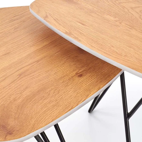 Stalų komplektas su milteliniu dažymu - 75/75/41 cm ir 56/56/36 cm