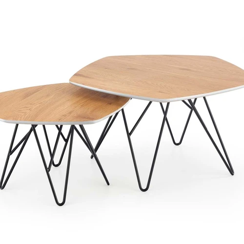 Modernus stalų komplektas iš MDF ir plieno - 2 vnt.