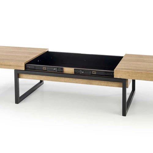 Modernus stalas su laminuotu MDF ir plieniniu pagrindu