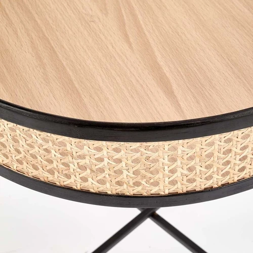 Natūralus rotangas ir juodas plienas – 50/55 cm stalo kėdės