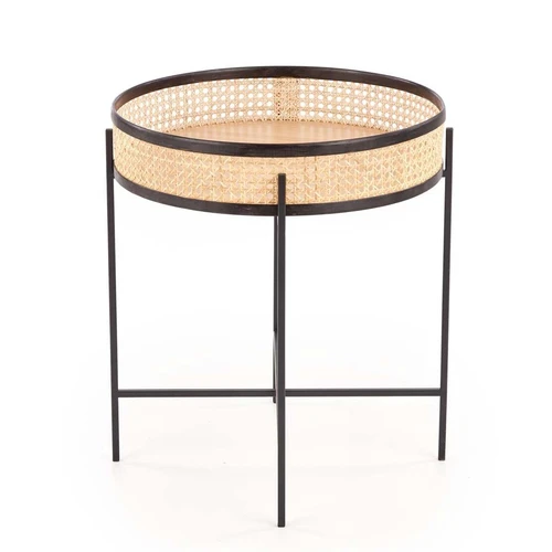 50/55 cm rotango ir plieno baldai – natūrali ir juoda spalva