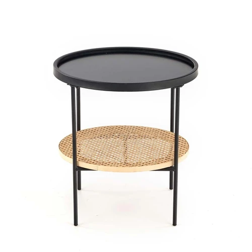 Elegantiškas 45x45 cm stalviršis – natūrali spalva ir rotangas