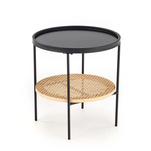 Natūralus rotangas ir juodas plienas – 45 cm stalviršis