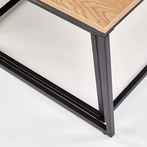 Stylūs auksinio ąžuolo ir juodos spalvos MDF stalai