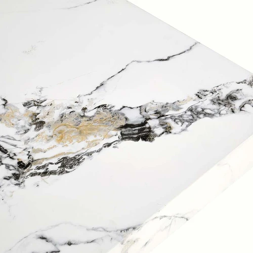 Elegantiškos baltos marmuro spalvos MDF stalviršis 80x80 cm