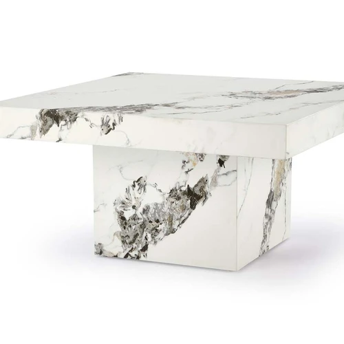 Baltas marmuro efektas MDF stalviršis 80x80x41 cm