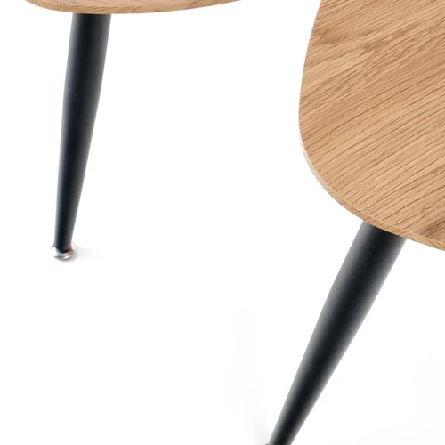 Stilingi kavos staliukai – auksinis ąžuolas ir juoda spalva