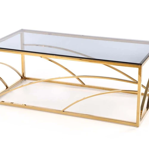 Modernus stiklinis stalas su nerūdijančiu plienu