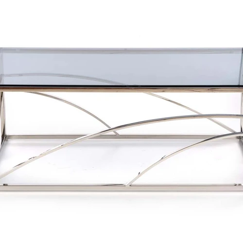 Stiklo stalas su nerūdijančiu plienu, 120x60x45 cm