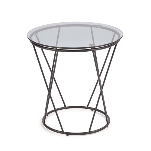 Šiuolaikiška stiklo ir plieno stalviršis rūkytos juodos spalvos