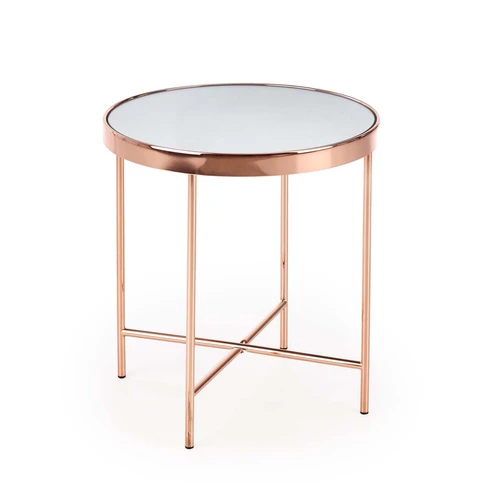 Minimalistinis stiklo stalas, 42/46 cm, chromo atspalvis