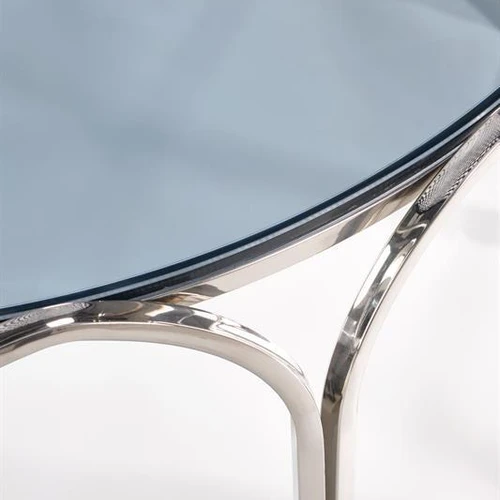 Šiuolaikiška stiklo ir nerūdijančio plieno stalo lempa rūkytos spalvos