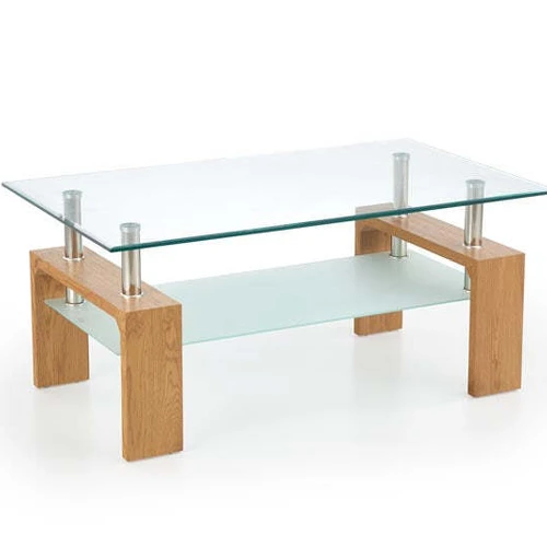 Elegantiški stiklo baldai auksinio ąžuolo atspalviu