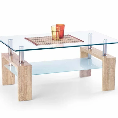 Auksinio ąžuolo spalvos stiklo komoda