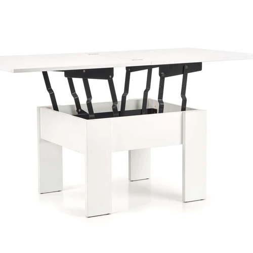 Baltas kavos staliukas su funkcionaliu dizainu