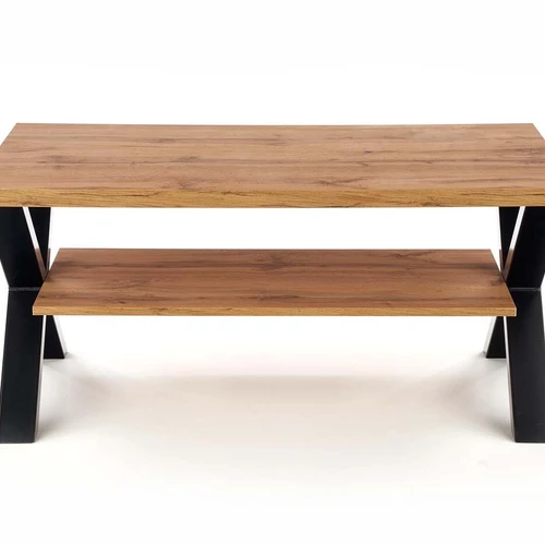 Stilingas stalas 120x60 cm su ąžuolo viršumi ir juodomis kojomis