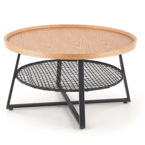 Elegantiška stalo lempa su natūralaus ąžuolo ir juodos spalvos kombinacija