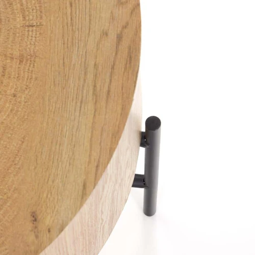 Natūralaus ąžuolo ir juodos spalvos derinys stalo viršui