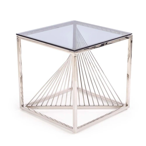 Šiuolaikiški stiklo ir plieno baldai rūkytos spalvos