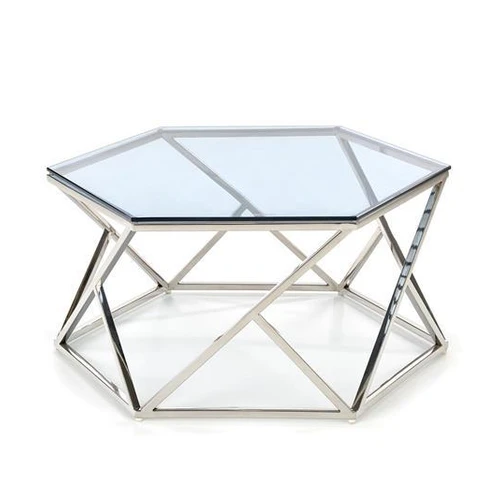 Šiuolaikiška stiklo ir plieno stalviršis 80x70 cm