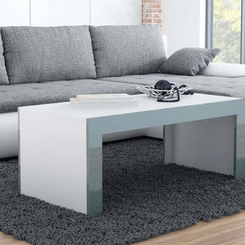 Stilingas kavos staliukas su blizgiomis šoninėmis juostomis